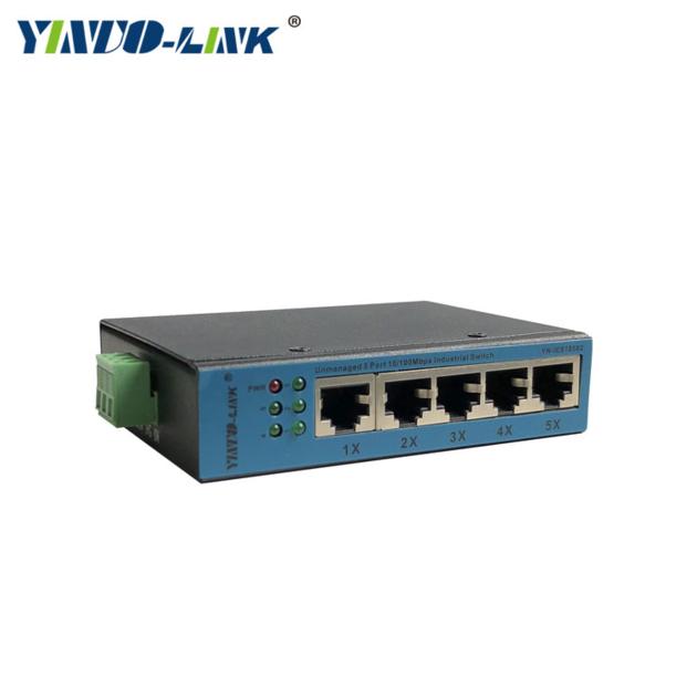 yinuolink 5 port 100m industrial unmanaged ethernet switch with large capacity