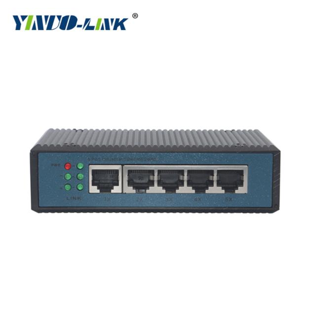 yinuolink high quality OEM/ODM unmanaged din rail 1000M industrial ethernet switch support DC12-48V
