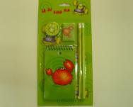 stationery set,notebook,eraser