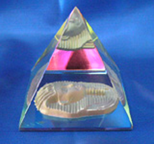 crystal glass pyramid model