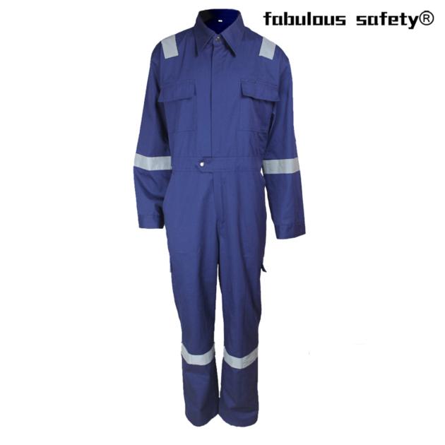 Customized OEM EN11612 Navy Blue Fire Resistant  Coveralls