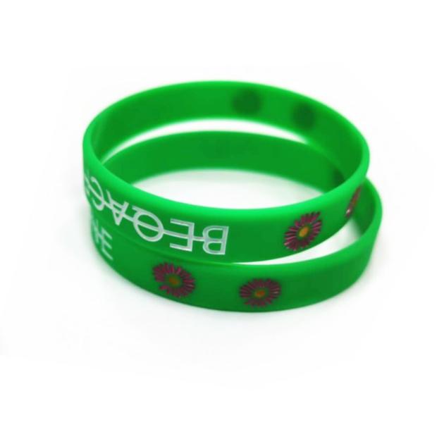 Green Rubber Bracelets Silicone Wristbands Bulk
