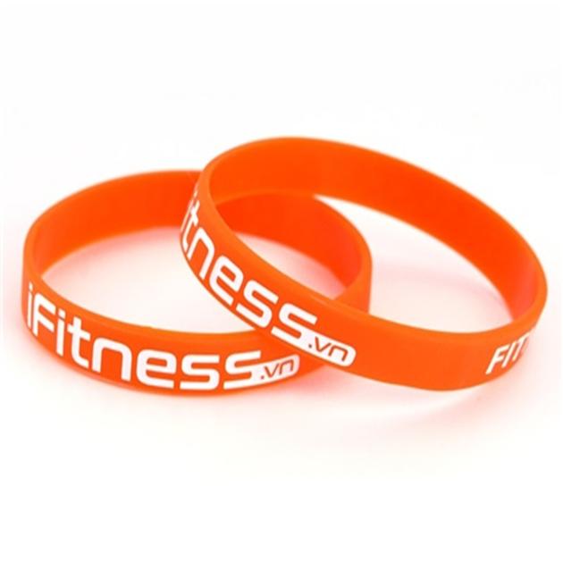 Personalised Orange Rubber Silicone Wristbands/Bracelets Bulk
