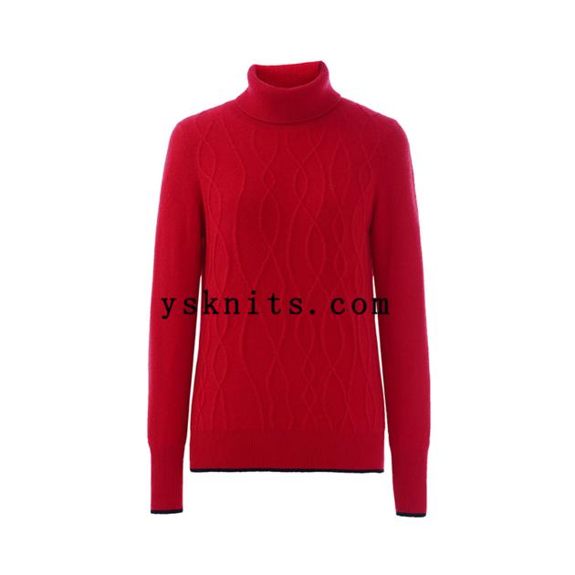custom ladies pure cashmere turtleneck sweater