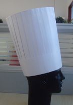 paper classical flat top chef hat