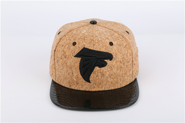 High-end cork fabric flat brim snapback cap