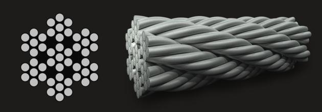 Electro Galvanized Coated with Nylon High Carbon Steel Wire Rope for Aviation