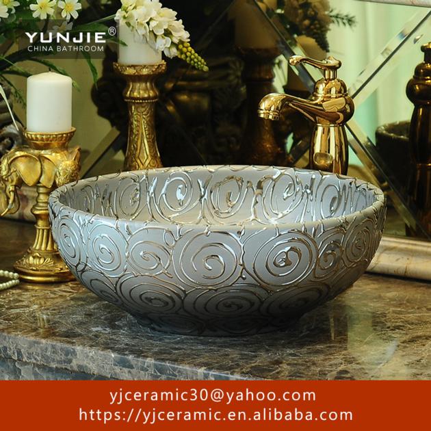 European style luxury retro ceramic wash basin sink