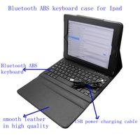 Leather Case with Bluetooth ABS Keyboard for iPad 2&3
