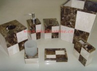 stone bathroom accessory set