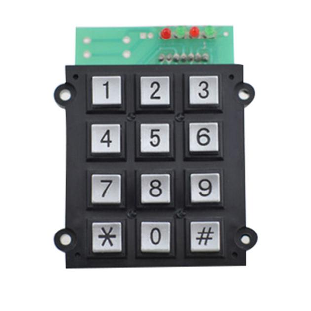Industrial 12 keys telephone access control waterproof vandal resistence outdoor keypad
