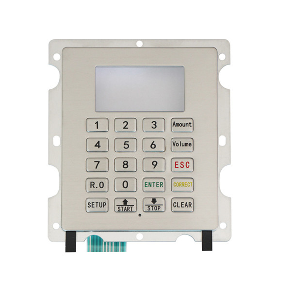 20 Keys Vandalproof gasoline, diesel, kerosene dispenser keypad with LCD screen