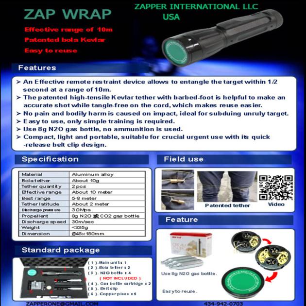 ZAP WRAP BOLA CAPTURE RESTRAIN POLICE