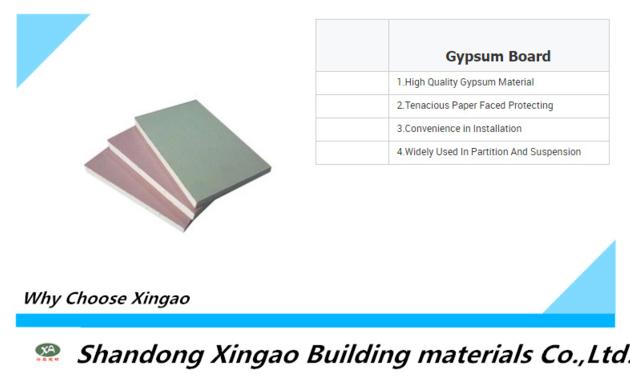 Ordinary gypsum board, fireproof gypsum board, moisture-proof gypsum board, special gypsum board