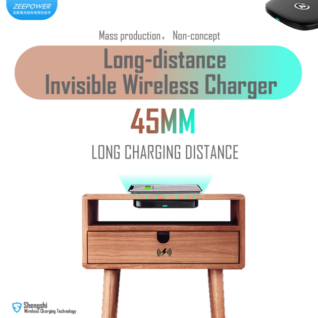 ZeePower 45mm invisible Wireless Charger(Undertable Charger)Long Distance Wireless Charger