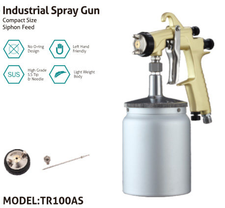 PRESSURE FEED SPRAY GUN