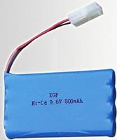 9.6V/800mAh high performance rechargeable nickel-cadmium batteries
