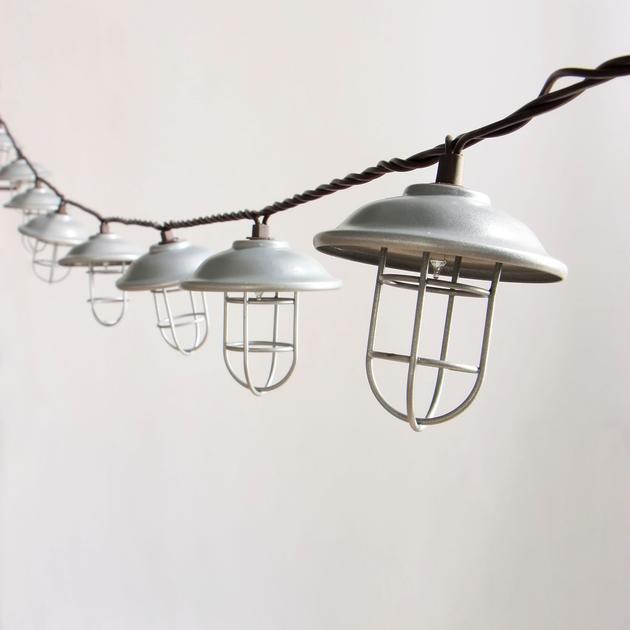 Garden String Light Decorative Galvanized Hood
