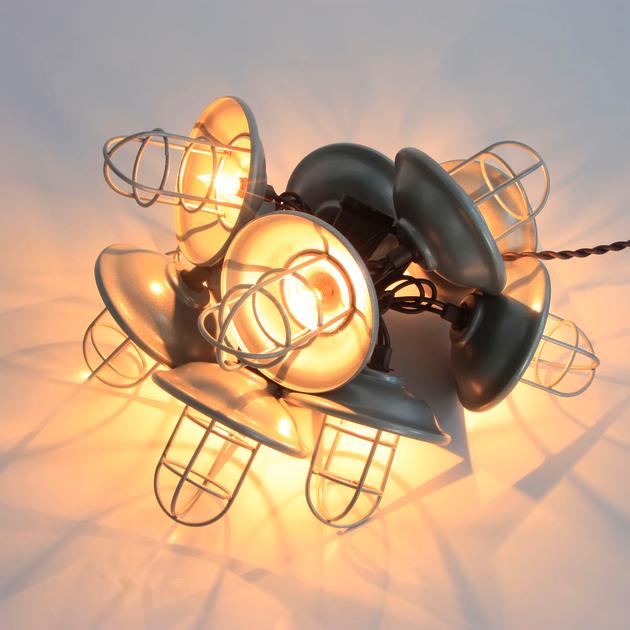 Garden String Light Decorative Galvanized Hood