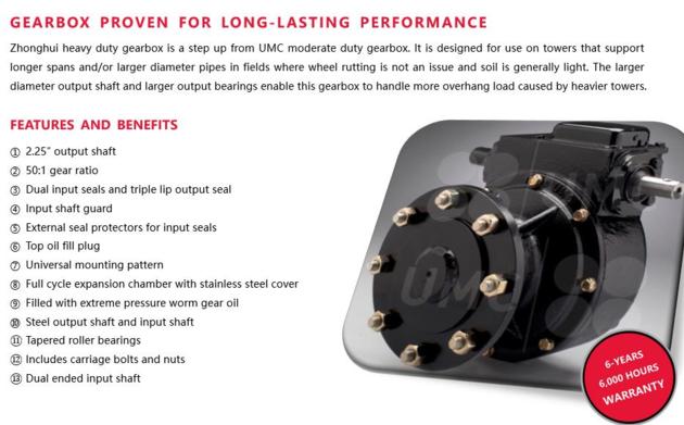Farm Center Pivot Irrigation Gearbox