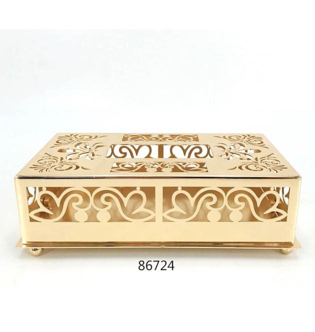 new design gold metal tissue box for home decorations
