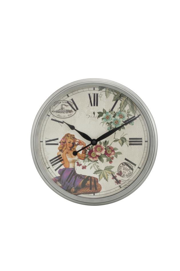 12 inches antique silver wall clock
