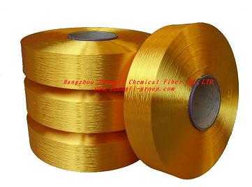 Dope-dyed polyester yarn
