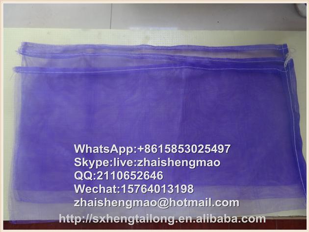 L sewn pe leno round silk mesh bag for packing vegetables 