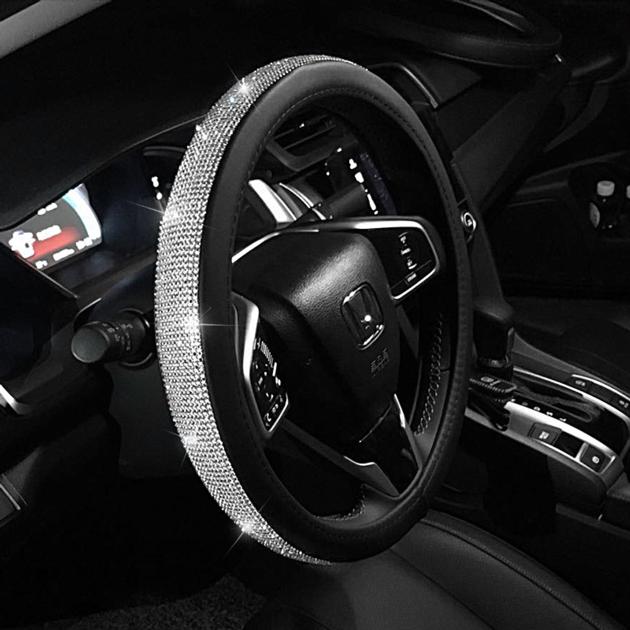 Lilancrystal Auto Car Steering Wheel Cover PU Leather 