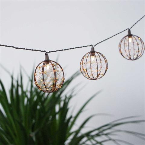 Decorative Beaded Copper Wire Ball string light 10ct 