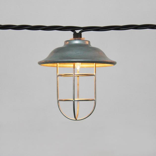 Garden String Light Decorative Galvanized Hood