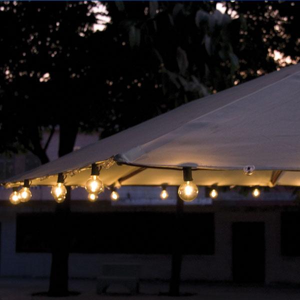 Umbrella Light-Decorative G40 Clear Bulb umbrella Light String 25CT