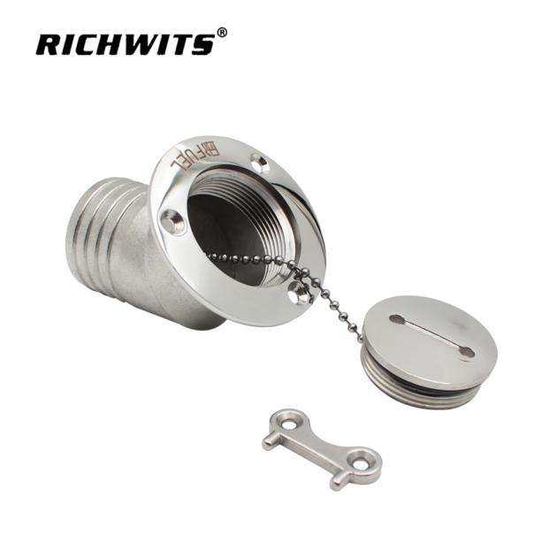 marine hardware 316 stainless steel 45 degree deck fillerwith key