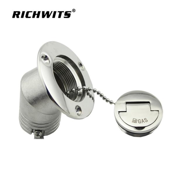 marine hardware 316 stainless steel 45 degree deck filler with clamshell
