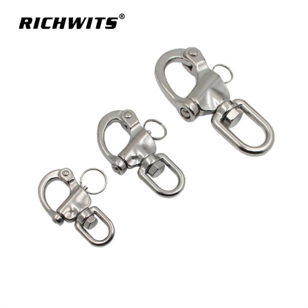 marine hardware 304/316 stainless steel swivel eye snap shackle 