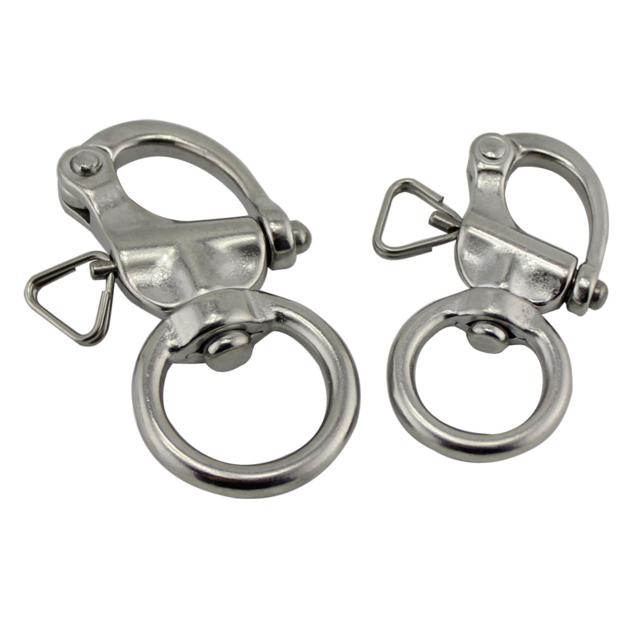 marine hardware 304/316 stainless steel round swivel snap shackle