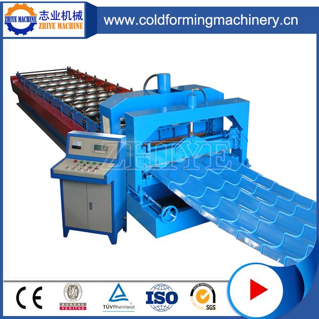 PLC Color Coated Steel Glazed Roof Tiles Making Machine High Technology