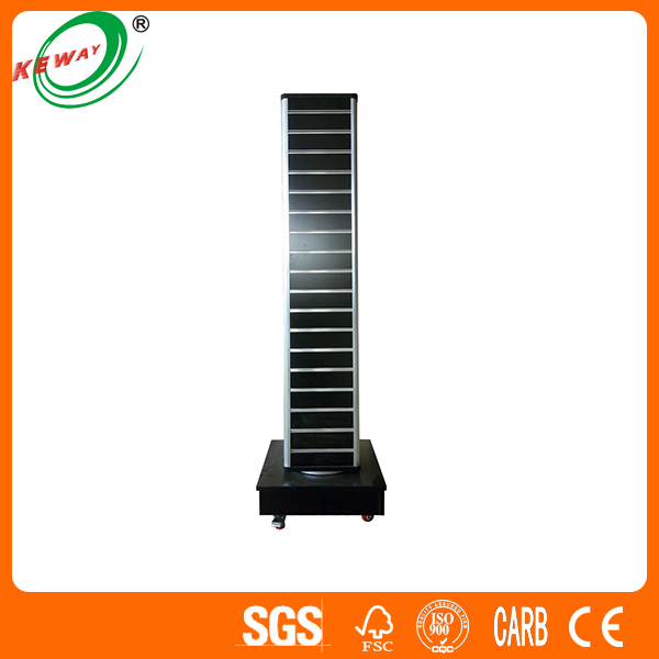 Rotating Slatwall Display Racks with Aluminum Inserts