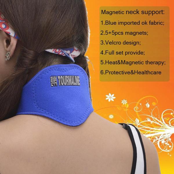 Tourmaline heat neck support brace for neck pain