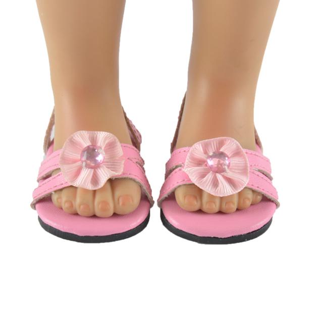 18 inch American girl doll accessory, 2019 new fashion kids pink doll shoes