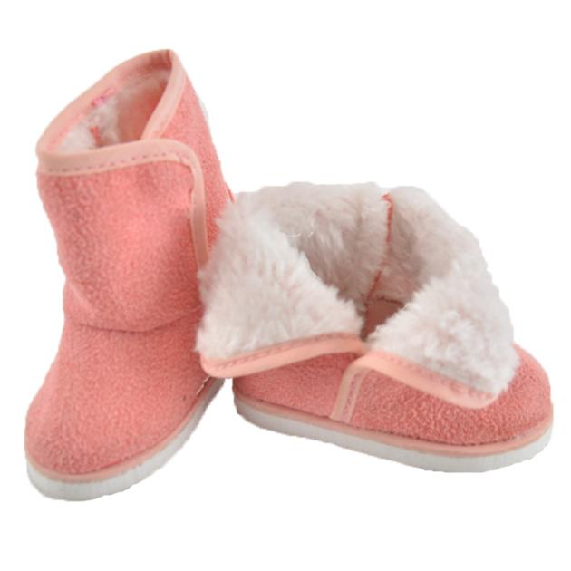 Everyest Handmade Fashion Ladies Flat Boots Cotton Pink 18inch Girl Doll Shoes