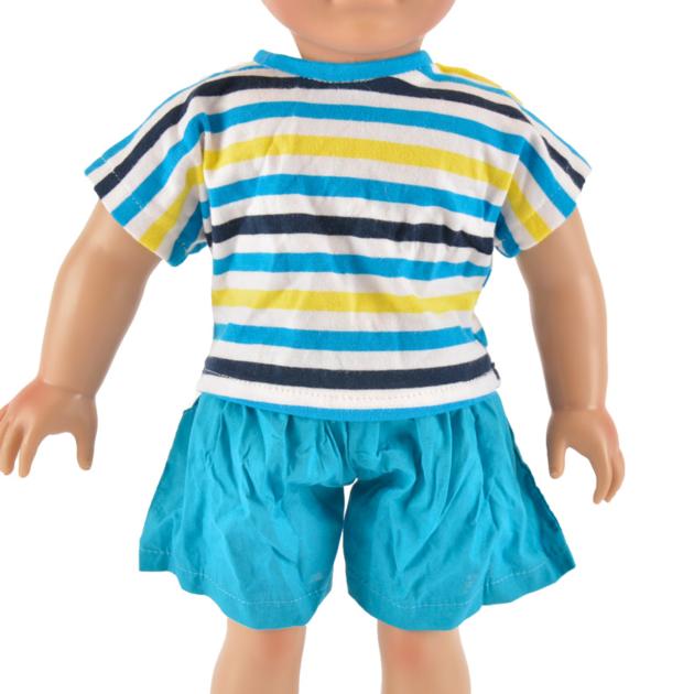 Summer stripe style 2 pcs kids dress for 18 inch american girl doll clothes