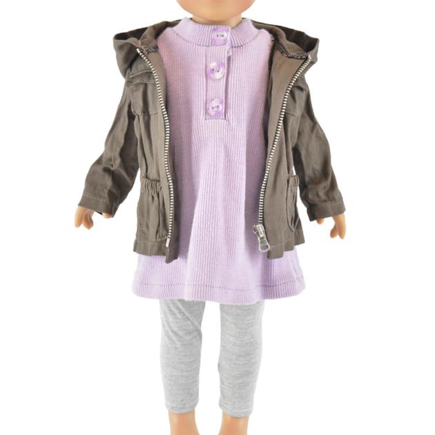 factory direct sale winter coat 3 piece outfits matching girl doll clothing for 18 inch doll