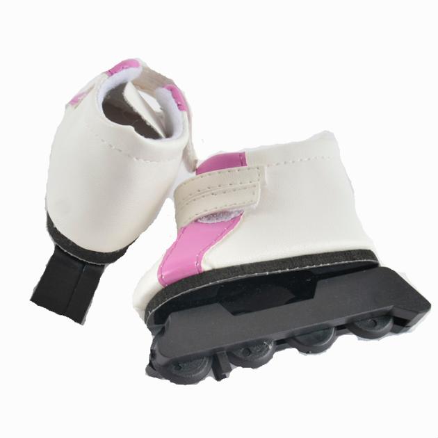 Handmade Skiing Boots Pu White Doll